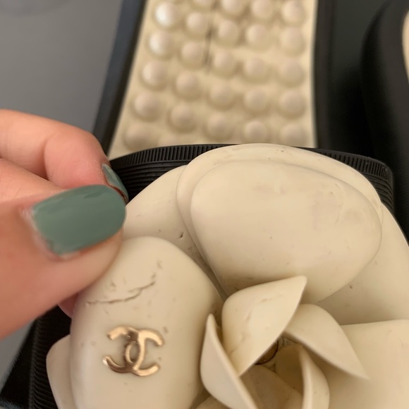 Chanel Thermoplastic PVC Camellia Mules/ Slides - Picture 7 of 7